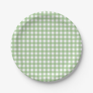 Plato De Papel Fayeand Lauren Green Classic Buffalo Plaid Pattern