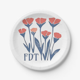 Plato De Papel FDT Floral floral flor sutilmente femenina Boho an