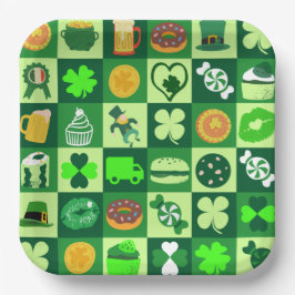Plato De Papel feast of saint patrick pattern  paper Bowls
