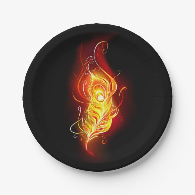 Plato De Papel Feather Peacock (Anverso)