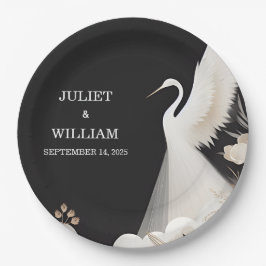 Plato De Papel Feather Rustic Asian Sky Fun Cloud Crane Boda