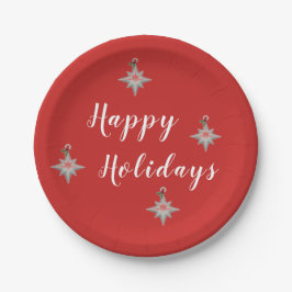 Plato De Papel Felices Fiestas 8 Placas de papel