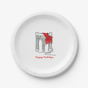 Plato De Papel Felices fiestas en Nueva York, Navidades del puent