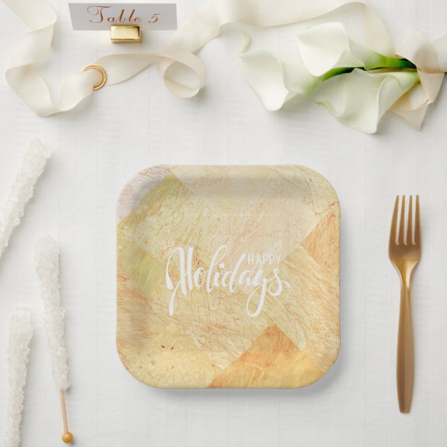 Plato De Papel Felices fiestas marcadas (Boda)