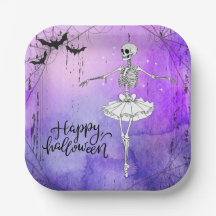 Felices Halloween Skeleton Ballerina Purple
