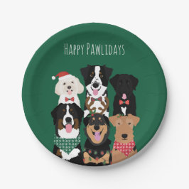 Plato De Papel Felices Pawlidays Cute Navidades