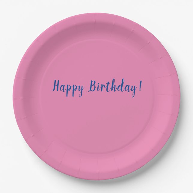 Plato De Papel Felices Placas de Cumpleaños (Anverso)