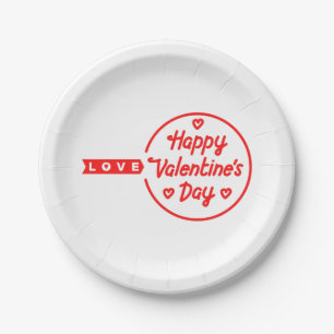 Plato De Papel Felices planchas de papel de amor de San Valentín