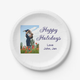 Plato De Papel Felices vacaciones padre hijo Navidades regalos fa