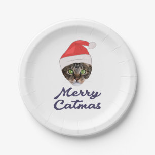Plato De Papel Felicidades Catmas, Invitación de sombrero de Sant