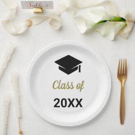 Plato De Papel Felicidades Clase Graduada De Cualquier Año Gorra 