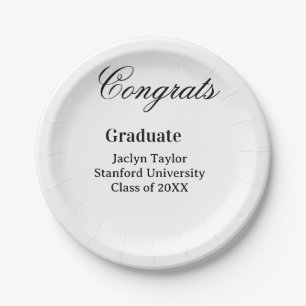 Plato De Papel Felicidades graduación nombre universidad nombre p
