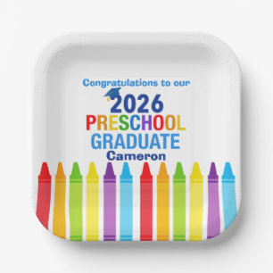 Plato De Papel Felicidades Graduado de Preescolar Fiesta Personal