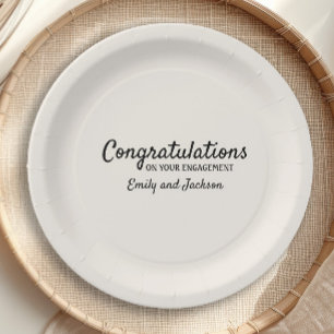 Plato De Papel Felicidades por el compromiso Nombre del guión Cre