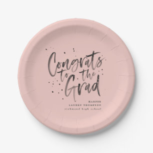 Plato De Papel felicitaciones a las planchas de fiestas graduados