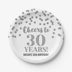Plato De Papel Felicitaciones a los 30 años de cumpleaños del C