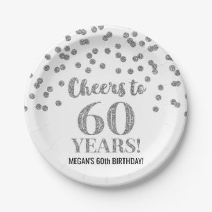 Plato De Papel Felicitaciones a los 60 años de cumpleaños del C
