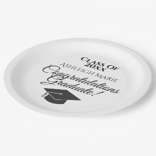 Plato De Papel Felicitaciones al partido de graduación