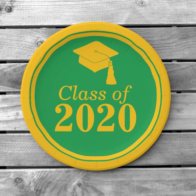 Plato De Papel Felicitaciones Clase de Oro Verde 2024 (Subido por el creador)