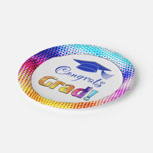 Plato De Papel Felicitaciones Colores Grad, Diversión (Angular)