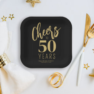 Plato De Papel Felicitaciones de cumpleaños por 50 años personali
