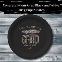 Felicitaciones Grad Black and White Fiesta