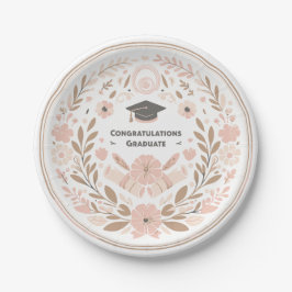 Plato De Papel Felicitaciones Graduate Girly
