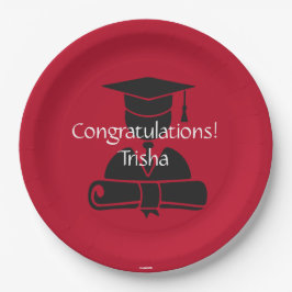 Plato De Papel Felicitaciones Graduate Paper Plates - HAMbyWG