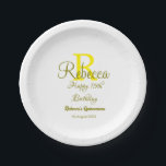 Plato De Papel Feliz 15º cumpleaños Moder de adición de nombre am<br><div class="desc">diseño hermoso</div>