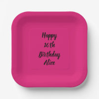Feliz 16º cumpleaños nombre personalizado Girly Pi