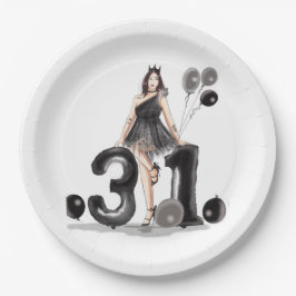 Plato De Papel feliz 31 cumpleaños,