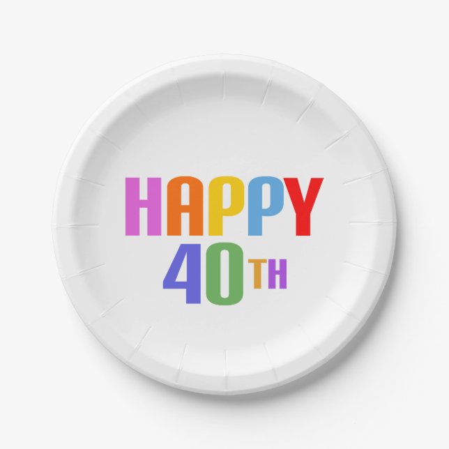 Plato De Papel Feliz 40.ª (Anverso)