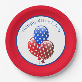 Plato De Papel Feliz 4 de julio