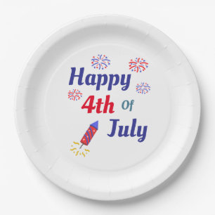 Plato De Papel Feliz 4 De Julio