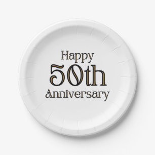 Plato De Papel Feliz 50° aniversario