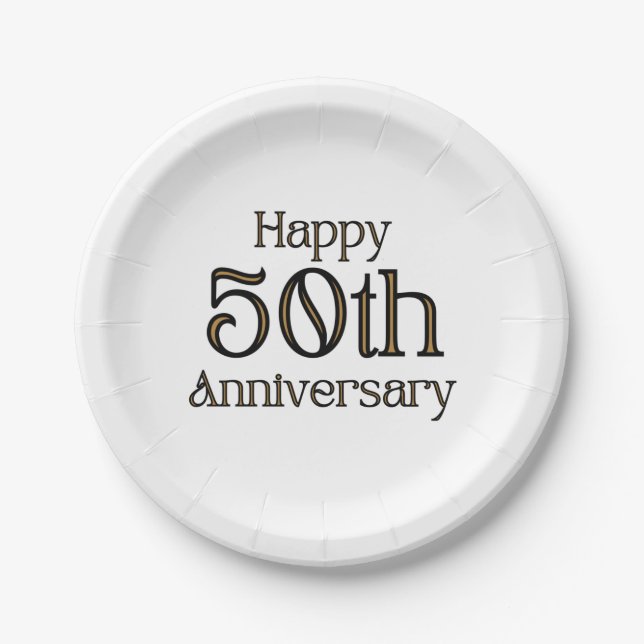 Plato De Papel Feliz 50° aniversario (Anverso)
