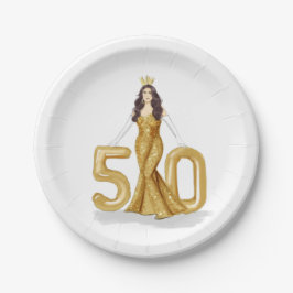 Plato De Papel feliz 50° cumpleaños