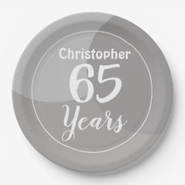 Plato De Papel Feliz 65.ª plancha de papel de cumpleaños