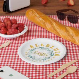 Plato De Papel Feliz Aleluya de Pascua