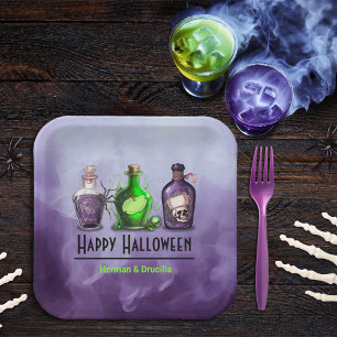 Plato De Papel Feliz aniversario de Halloween