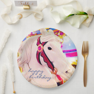 Plato De Papel Feliz aniversario guión Carnaval Carnaval Caballo 