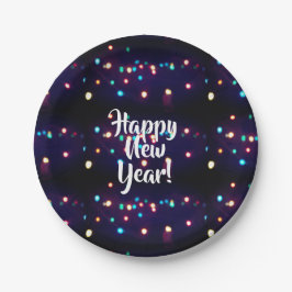 Plato De Papel Feliz Año Nuevo