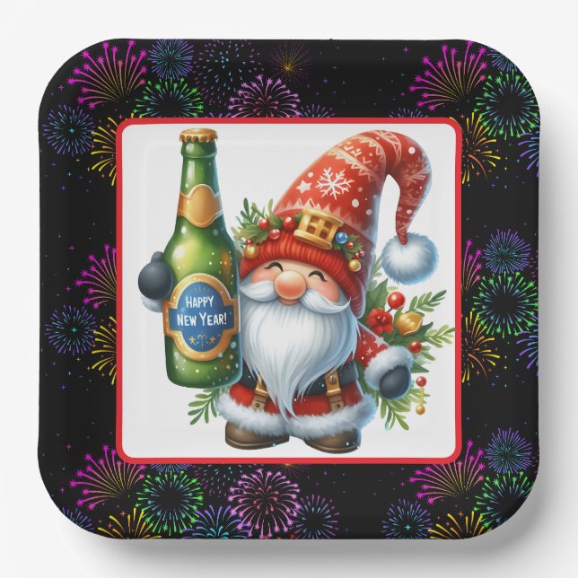 Plato De Papel Feliz Año Nuevo  (Anverso)