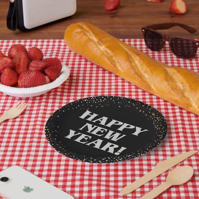 Plato De Papel Feliz Año Nuevo (Picnic)