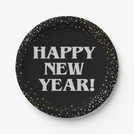 Plato De Papel Feliz Año Nuevo