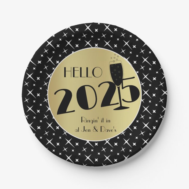 Plato De Papel Feliz Año Nuevo (Anverso)