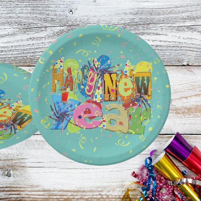 Plato De Papel Feliz Año Nuevo (Subido por el creador)
