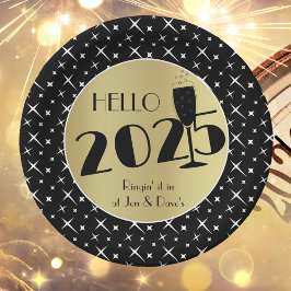 Plato De Papel Feliz Año Nuevo