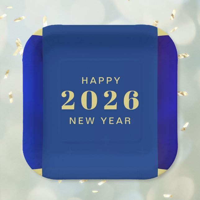 Plato De Papel Feliz Año Nuevo (Happy New Year Holiday Paper Plates)