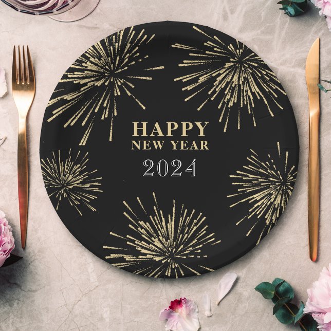 Plato De Papel Feliz Año Nuevo (Subido por el creador)